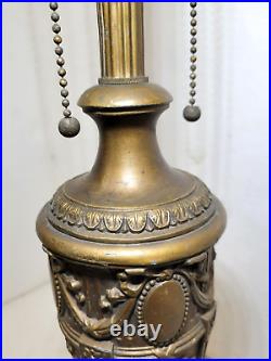 Antique vtg 23 LAMP BASE for Slag Glass Shade Pittsburgh/Miller Original Paint