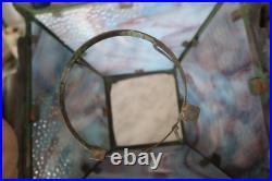 Antique wrought iron slag glass lamp (for parts or repair)