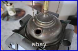 Antique wrought iron slag glass lamp (for parts or repair)