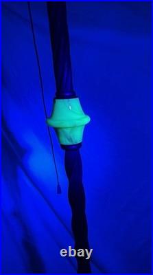 Art Deco Akro Agate Houze Uranium Slag Glass & Cast Iron Brass Bridge Floor Lamp