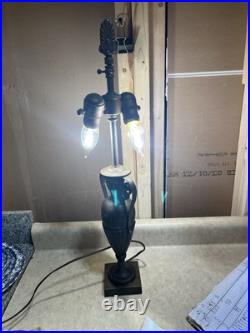 Art Deco Antique Mutual Sunset Lamp Co. Slag Glass Urn Table Lamp MSLC