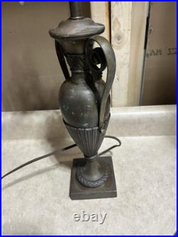 Art Deco Antique Mutual Sunset Lamp Co. Slag Glass Urn Table Lamp MSLC