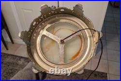 Art Deco Antique Torchiere Floor Lamp 1920s with Akro Agate/ Slag Glass & Chrome