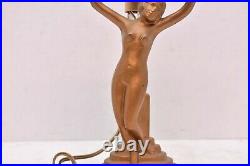 Art Deco Chandler II Boudoir lamp Slag Glass shade Nude Woman Winged Victory