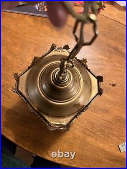 Art Deco Light-Slag Glass-Hanging Pendant-Porch Hall Foyer-Ceiling Light