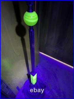 Art Deco Uranium Glass Slag Floor Lamp Antique Works Read Vintage Rare Glow