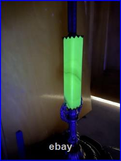 Art Deco Uranium Glass Slag Floor Lamp Antique Works Read Vintage Rare Glow