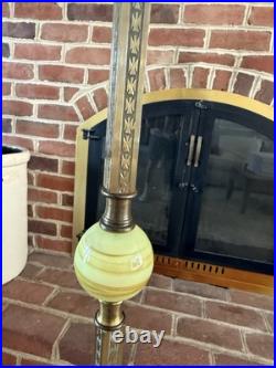 Art Deco Uranium Glass Slag Floor Lamp Antique Works Read Vintage Rare Glow