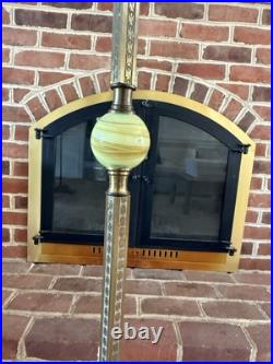 Art Deco Uranium Glass Slag Floor Lamp Antique Works Read Vintage Rare Glow