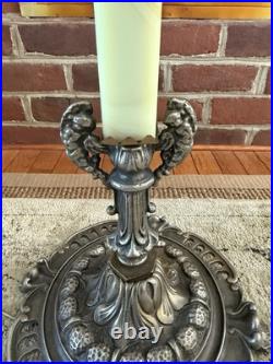 Art Deco Uranium Glass Slag Floor Lamp Antique Works Read Vintage Rare Glow