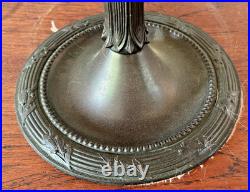 Art Nouveau 6 Panel Curved Caramel Slag Glass Lamp Not Handel