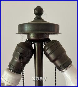Art Nouveau 6 Panel Curved Caramel Slag Glass Lamp Not Handel Art Nouveau 6 Panel Curved Caramel Slag Glass Lamp Not Handel