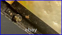 Art Nouveau 6 Panel Curved Caramel Slag Glass Lamp Not Handel