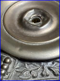 Art Nouveau Bent 12 Panel Slag Glass Ornate Lamp Filigree Marbled Double Chain Art Nouveau Bent 12 Panel Slag Glass Ornate Lamp Filigree Marbled Double Chain