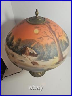 Art Nouveau Lamp Base, c1900s for Slag Glass/Reverse Painted Shade Antique