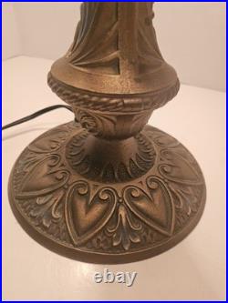 Art Nouveau Lamp Base, c1900s for Slag Glass/Reverse Painted Shade Antique