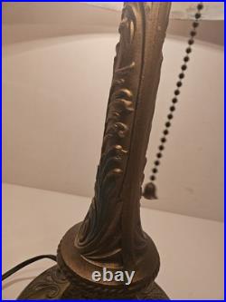 Art Nouveau Lamp Base, c1900s for Slag Glass/Reverse Painted Shade Antique