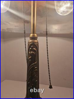 Art Nouveau Lamp Base, c1900s for Slag Glass/Reverse Painted Shade Antique