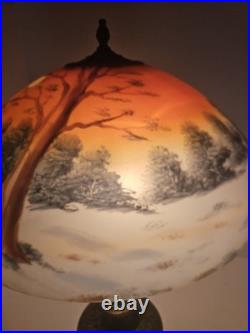 Art Nouveau Lamp Base, c1900s for Slag Glass/Reverse Painted Shade Antique