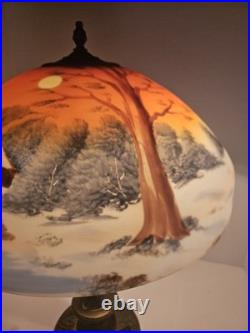 Art Nouveau Lamp Base, c1900s for Slag Glass/Reverse Painted Shade Antique