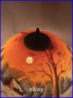 Art Nouveau Lamp Base, c1900s for Slag Glass/Reverse Painted Shade Antique