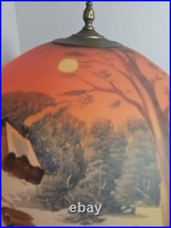 Art Nouveau Lamp Base, c1900s for Slag Glass/Reverse Painted Shade Antique