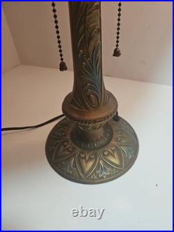 Art Nouveau Lamp Base, c1900s for Slag Glass/Reverse Painted Shade Antique