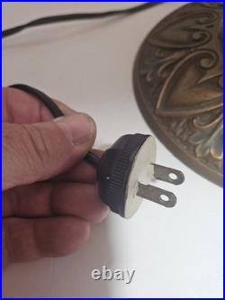 Art Nouveau Lamp Base, c1900s for Slag Glass/Reverse Painted Shade Antique