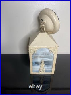 Art Nouveau Slag Glass 4 Panel Lamp with Floral Design Art Nouveau Slag Glass 4 Panel Lamp with Floral Design