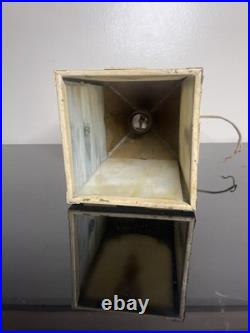 Art Nouveau Slag Glass 4 Panel Lamp with Floral Design