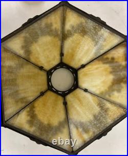 Art Nouveau Slag Glass Table Lamp 20 X 14 X 16