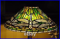 Art Nouveau Tiffany Style Dragonfly Leaded Stained Slag Glass Lamp Shade