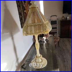Art Nouveau Vintage Slag Stained glass lamp