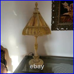 Art Nouveau Vintage Slag Stained glass lamp