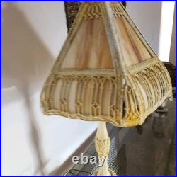 Art Nouveau Vintage Slag Stained glass lamp