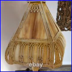 Art Nouveau Vintage Slag Stained glass lamp