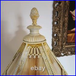 Art Nouveau Vintage Slag Stained glass lamp