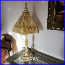 Art Nouveau Vintage Slag Stained glass lamp