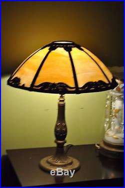 Arts&Crafts, Art Nouveau, Deco Handel, Bradley&Hubbard, Miller Era Slag Glass Lamp