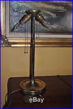 Arts&Crafts, Art Nouveau Uniqie Co. Handel, B&H Era Leaded Stained Slag Glass Lamp