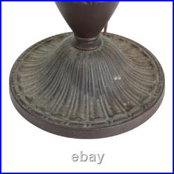 Arts & Crafts Bradley & Hubbard Style 6-Panel Slag Glass Lamp Unsigned C1920