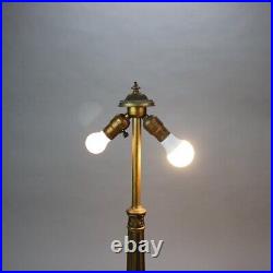 Arts & Crafts Bronze & Two-Tone Slag Glass Lamp, Bradley & Hubbard School, C1920 Arts & Crafts Bronze & Two-Tone Slag Glass Lamp, Bradley & Hubbard School, C1920