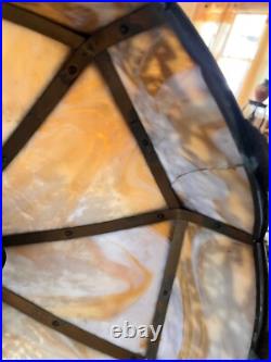 Arts & Crafts Chandelier Slag Glass-3 Cluster Light Lamp Bungalow Fixture BH