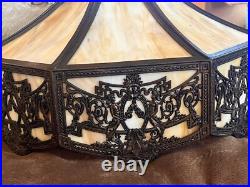 Arts & Crafts Chandelier Slag Glass-3 Cluster Light Lamp Bungalow Fixture BH