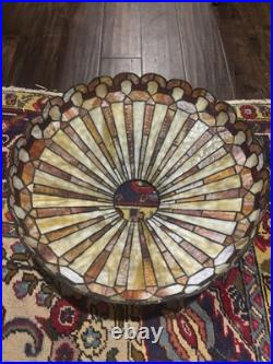 Arts Crafts Leaded Antique Vintage Slag Glass Lamp Bradley Hubbard Handel Era