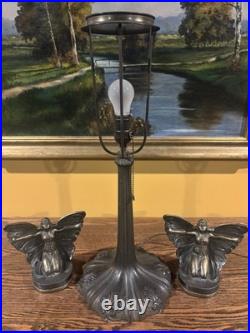 Arts Crafts Leaded Antique Vintage Slag Glass Lamp Bradley Hubbard Handel Era