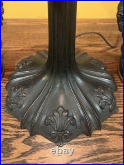 Arts Crafts Leaded Antique Vintage Slag Glass Lamp Bradley Hubbard Handel Era