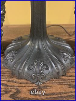 Arts Crafts Leaded Antique Vintage Slag Glass Lamp Bradley Hubbard Handel Era