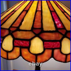 Arts & Crafts Leaded Slag Glass Prairie Style Lamp by R. Williamson Handel Era