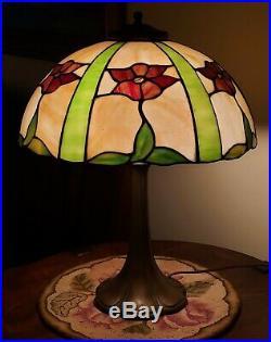 Arts & Crafts Leaded Slag Stained Glass Lamp Handel Duffner Tiffany Era